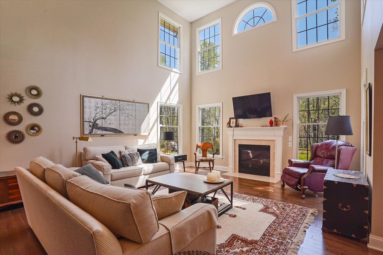 family room with natural light & gas fireplace