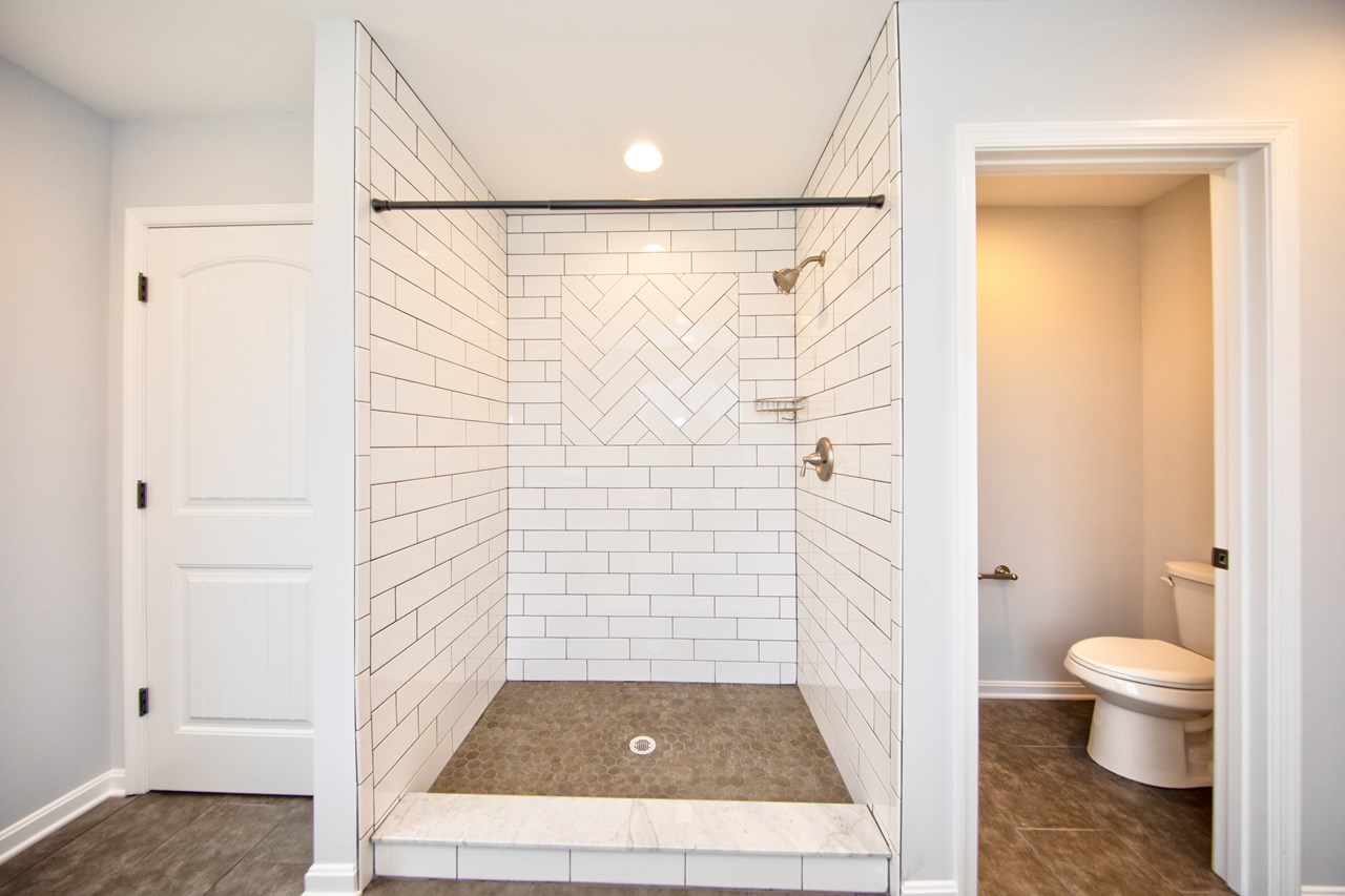 primary bathroom tiled shower