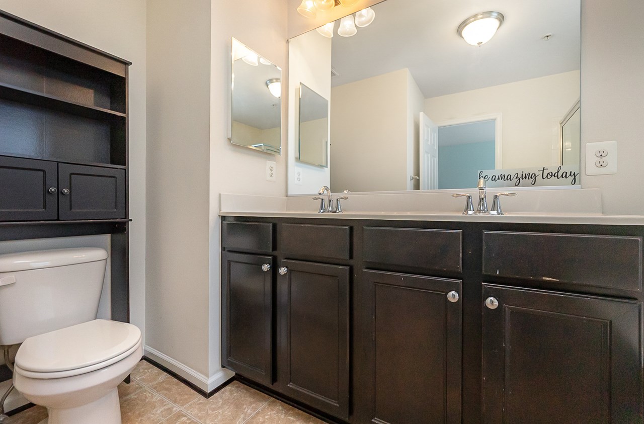 primary bathroom with double sink