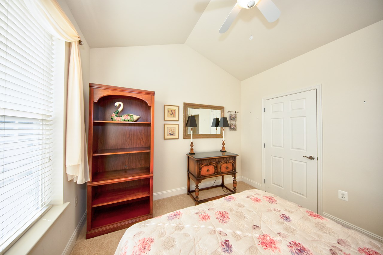bedroom #2 with vaulted ceiling & large closet