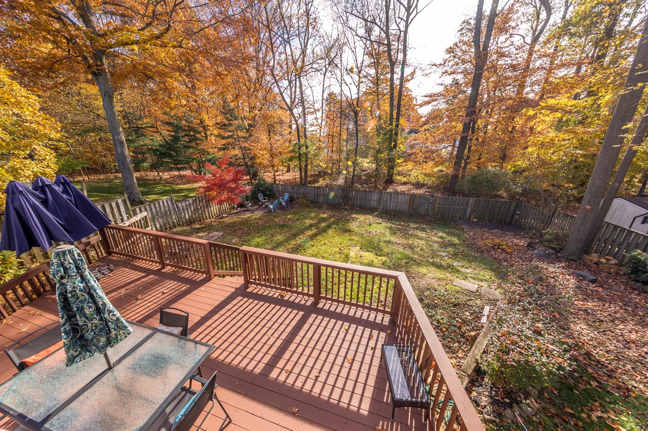 deck & view of rear yard