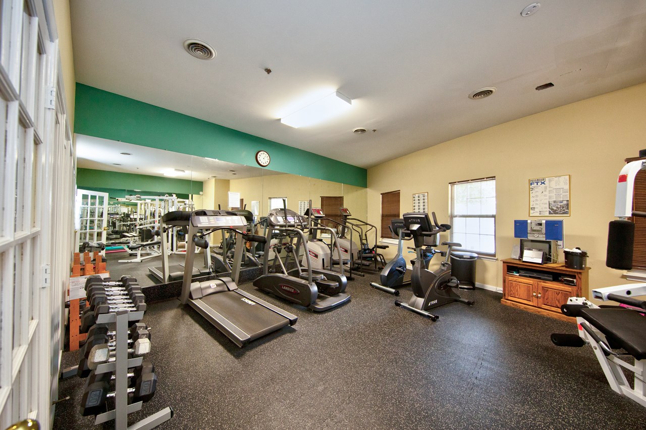 fitness center in clubhouse