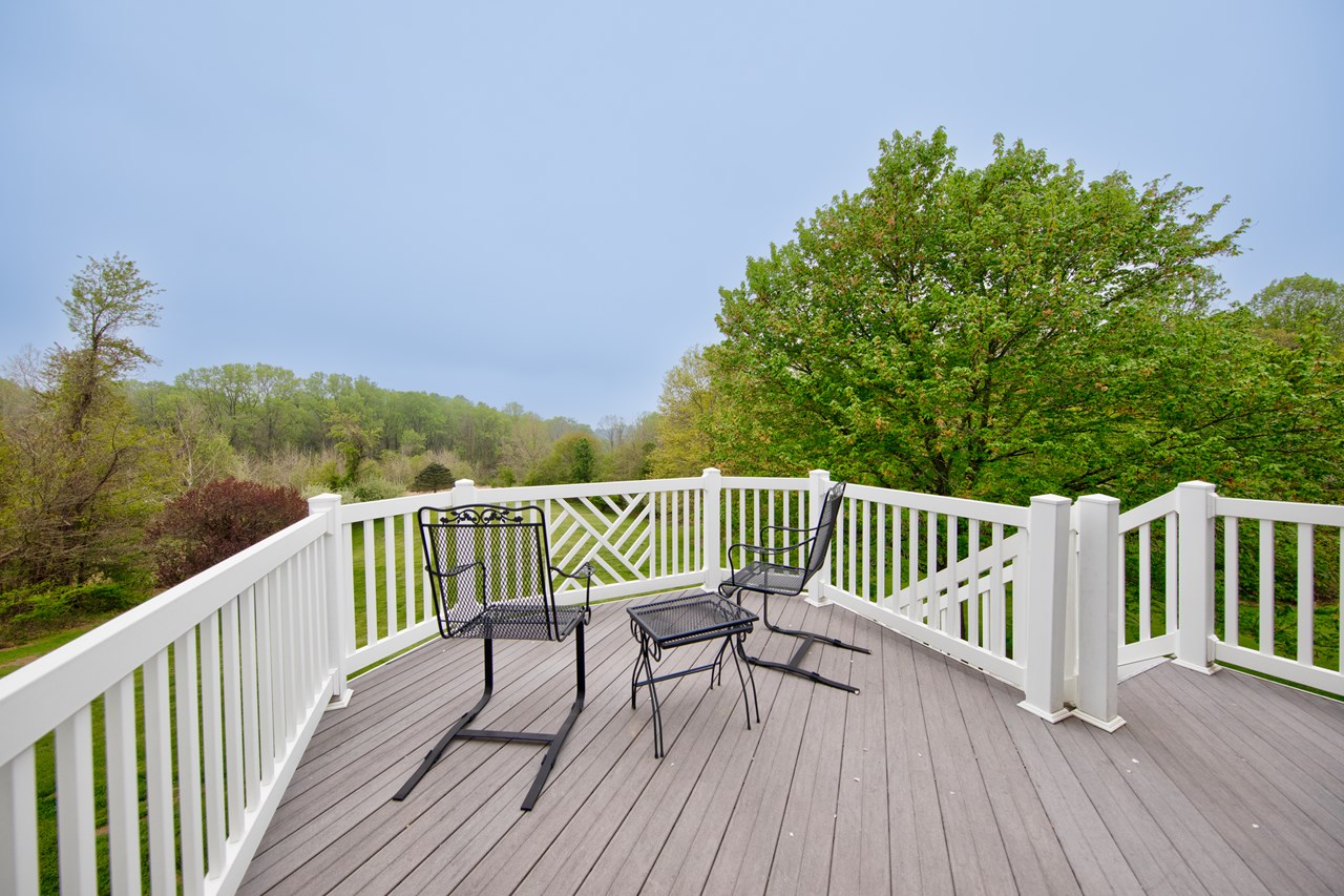 deck with stairs & a great view