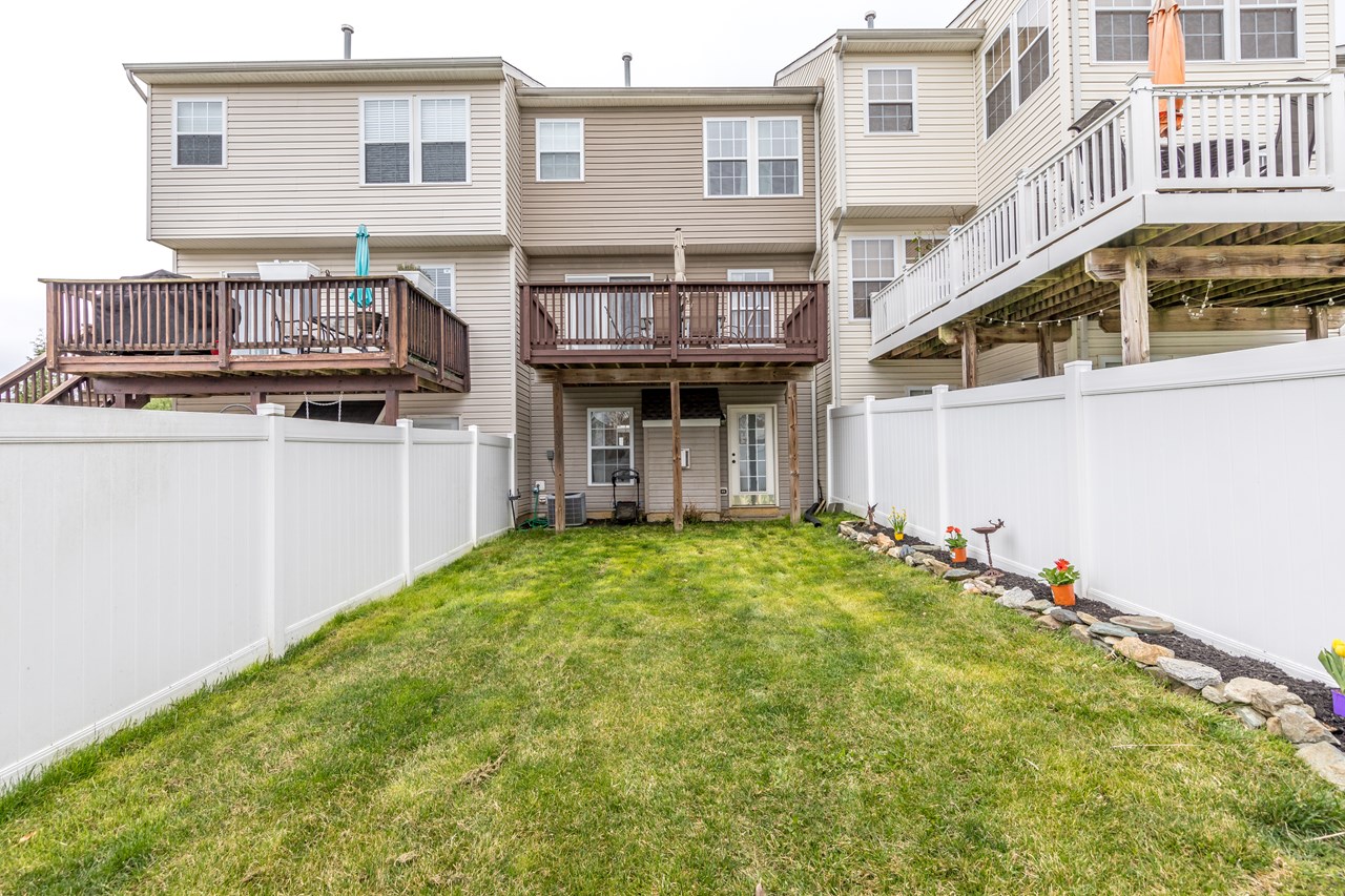 rear view of home with fenced yard