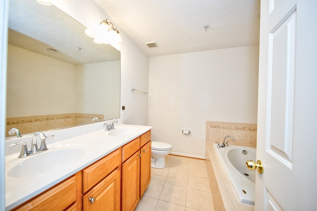 primary bathroom with double sink