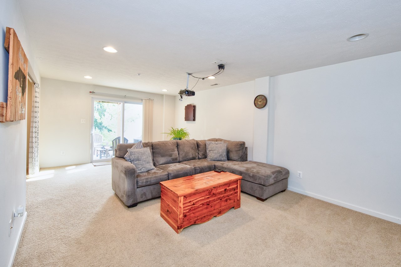finished lower level with walk out to patio