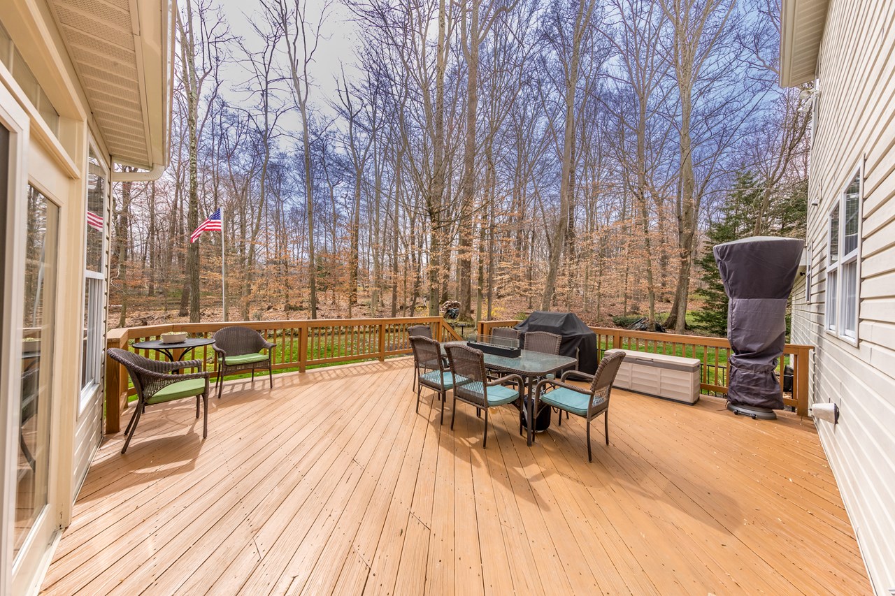 deck backing to woods