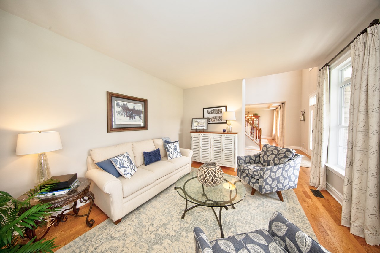 living room with hardwood floors