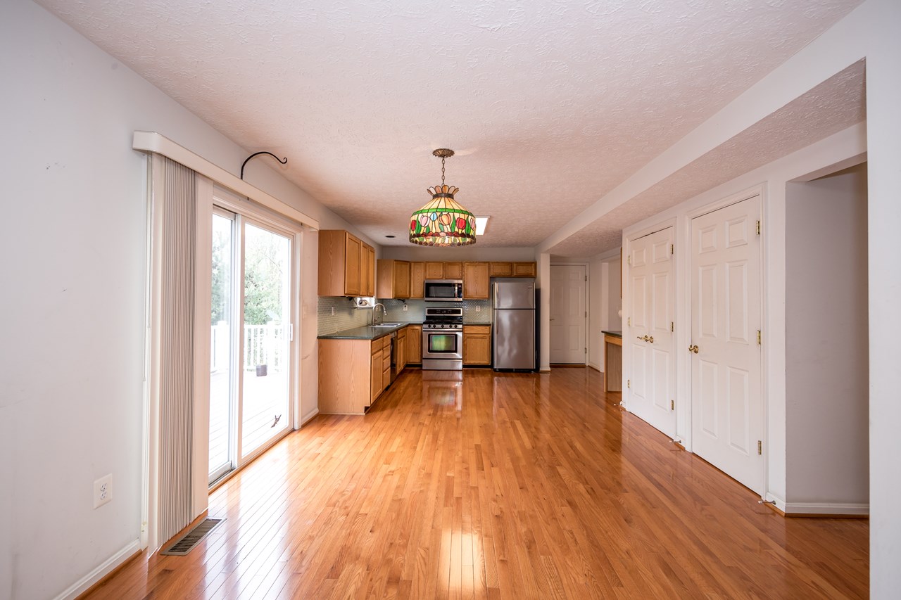 kitchen with open concept to family room