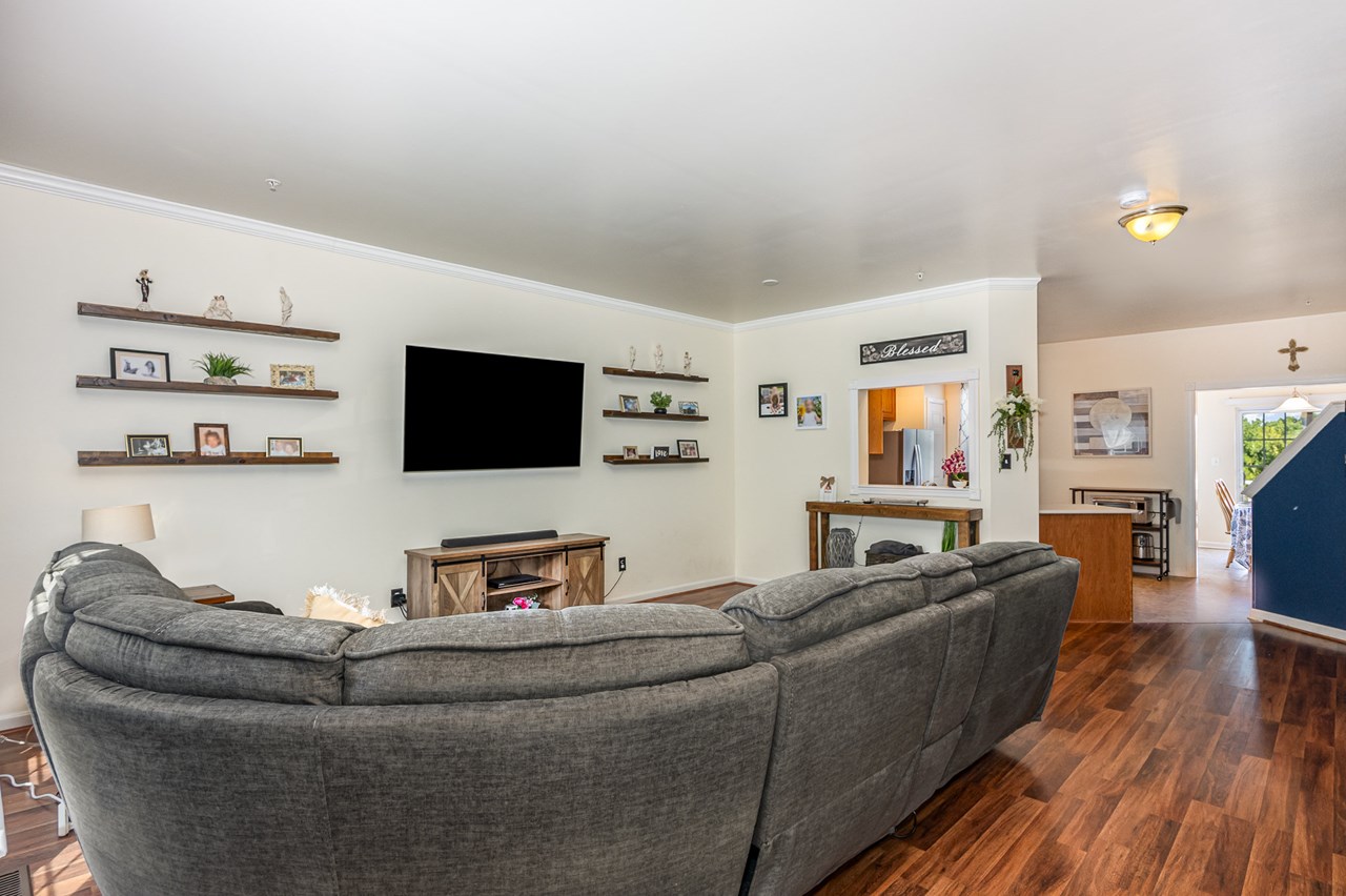 living room with hardwood floors