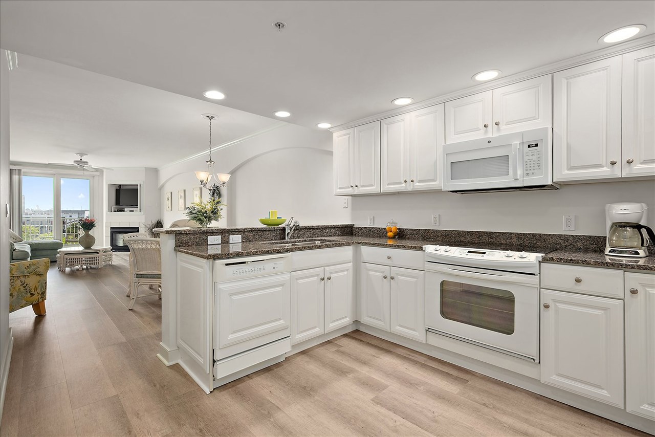 kitchen with granite countertops