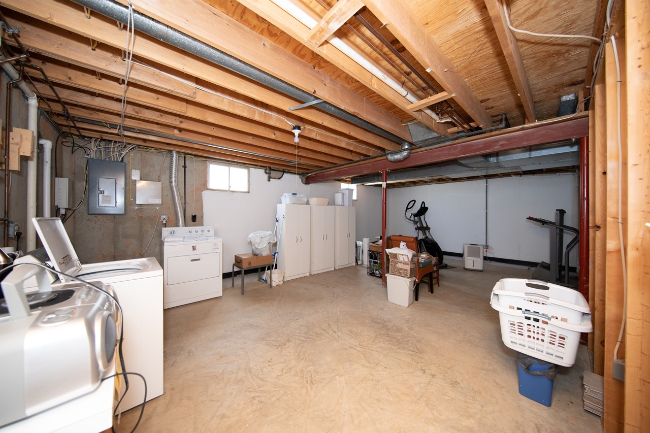 laundry & storage area in lower level