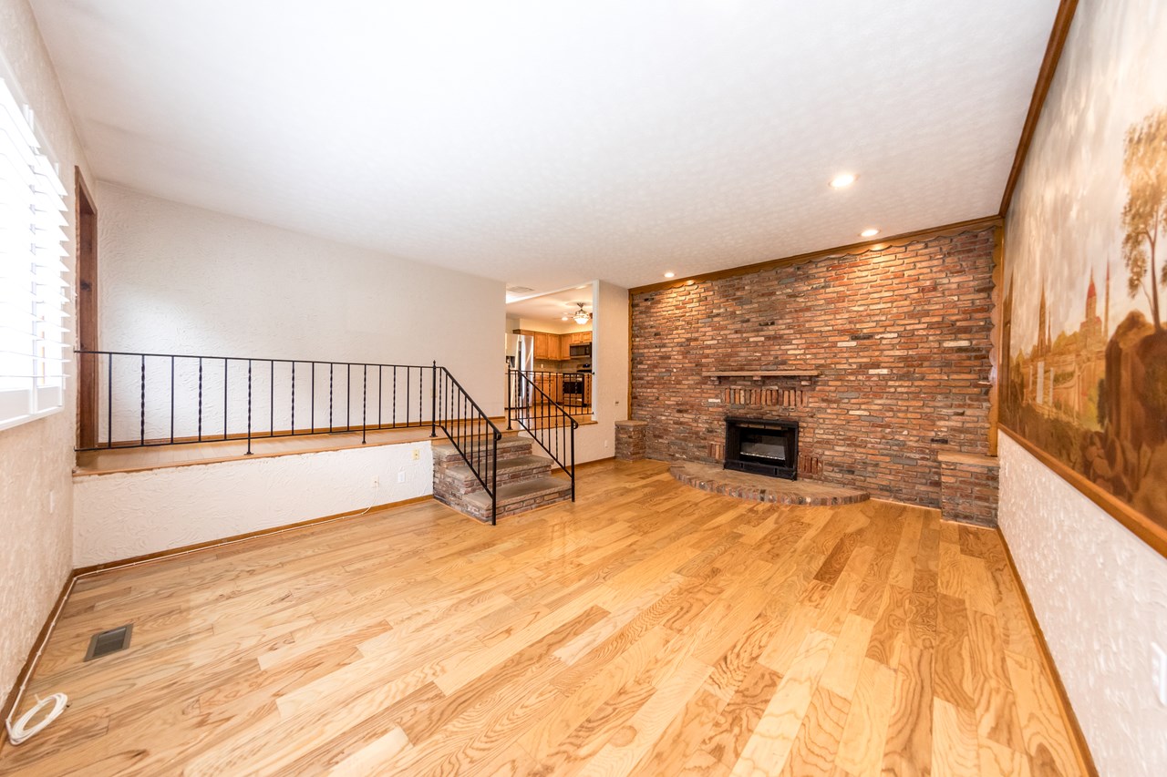 living room with fireplace