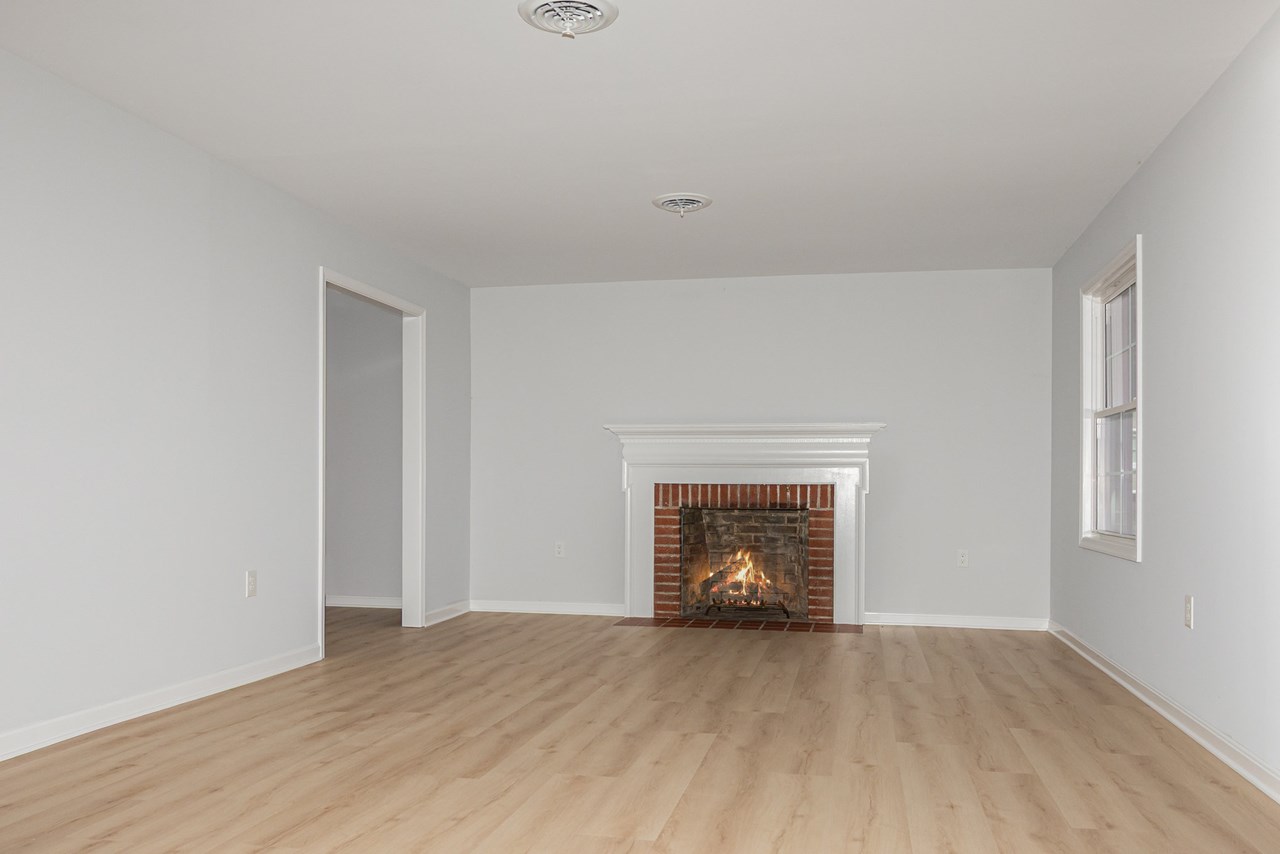 living room with fireplace