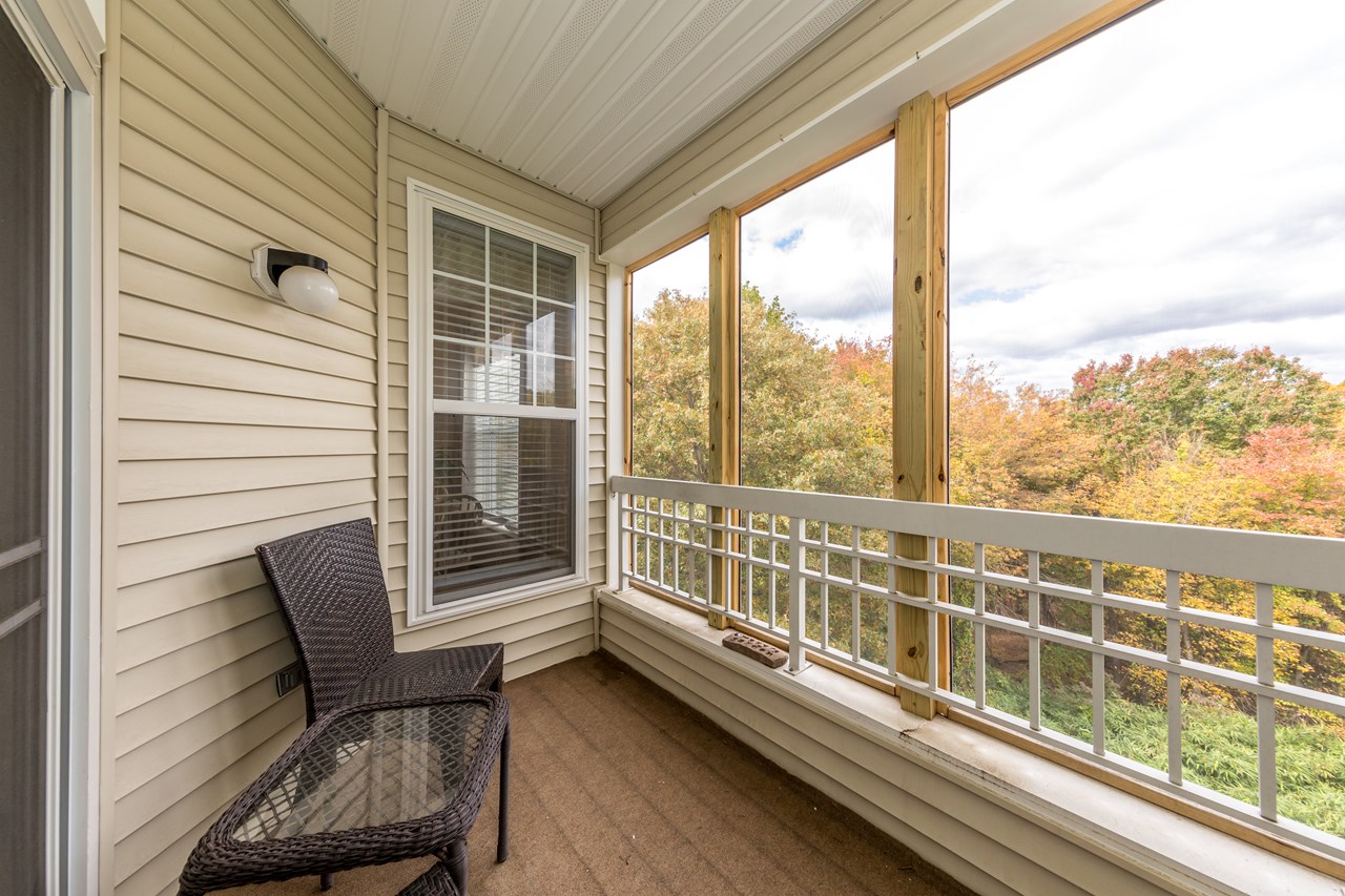 rear screened in balcony with beautiful view