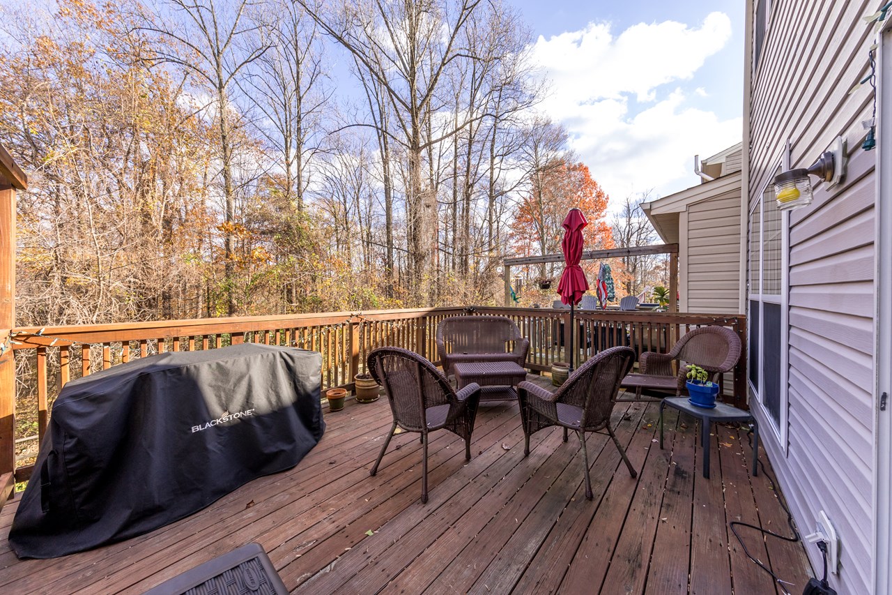 deck overlooking  trees