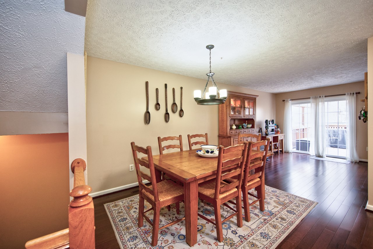dining room with deck access