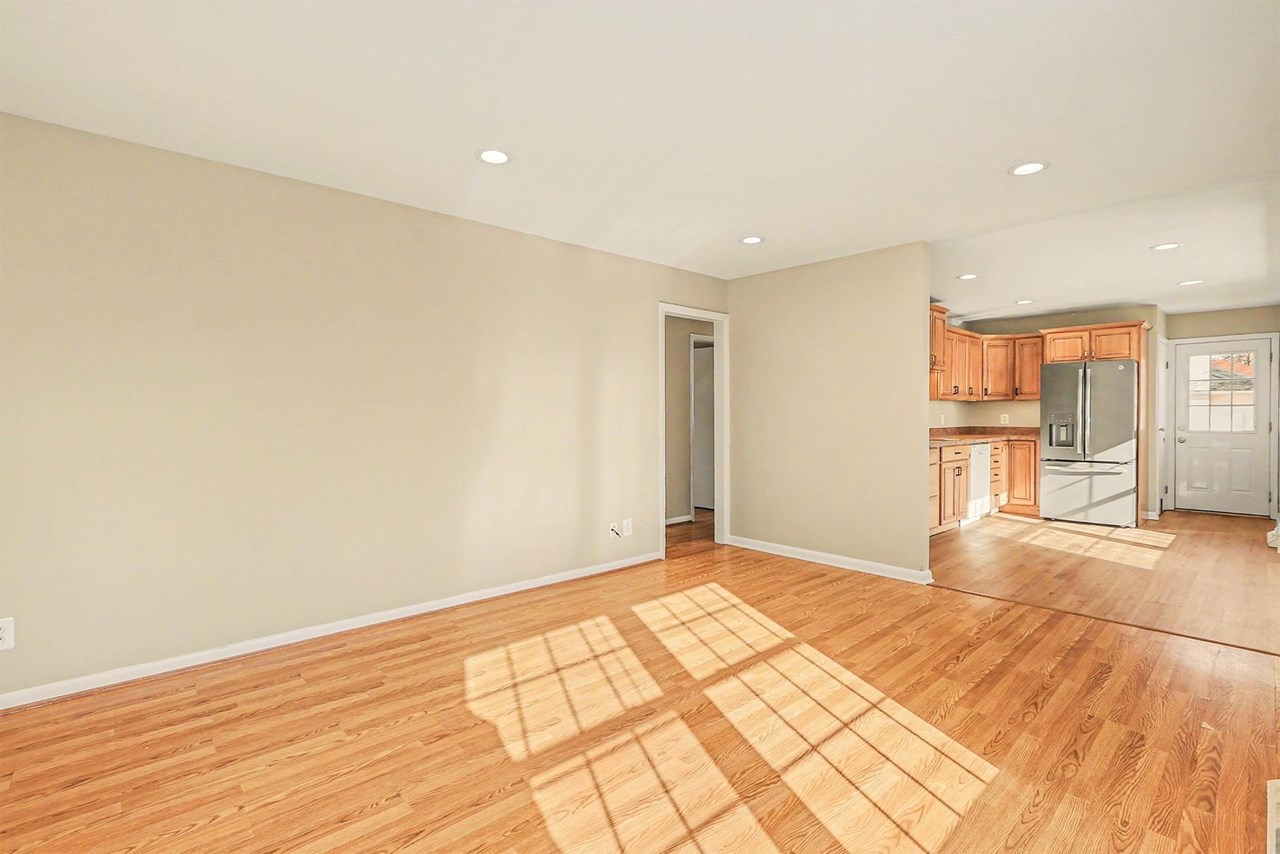 living room open to kitchen