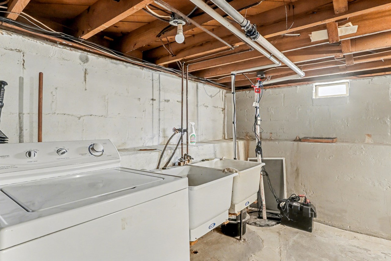 laundry area in lower level