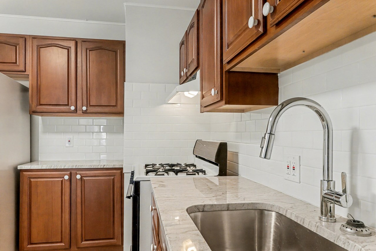 kitchen with gas cooking