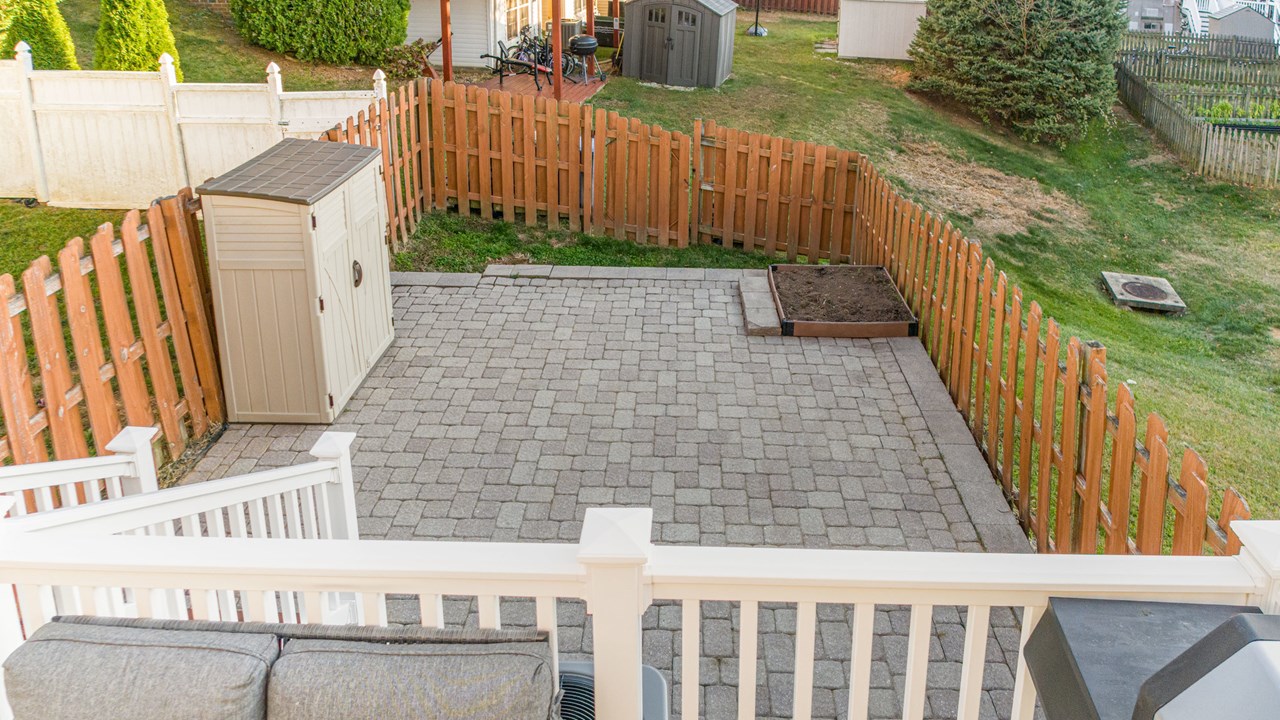 paver patio & fenced rear yard