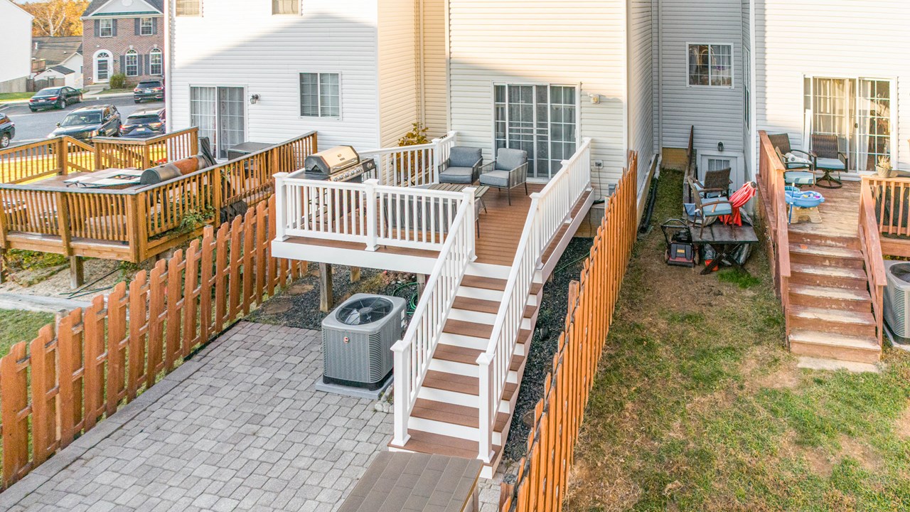 maintenance free deck with rear yard access