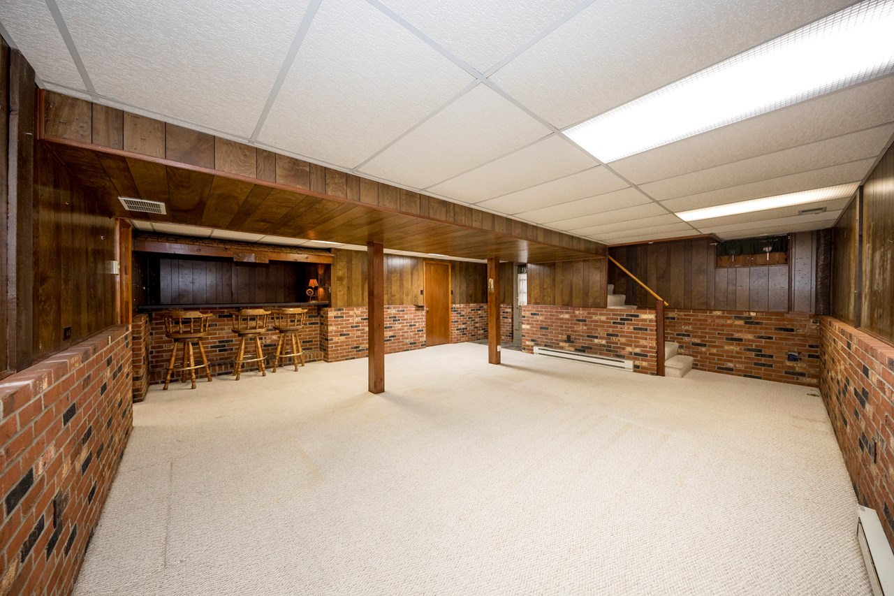 finished lower level with outdoor access