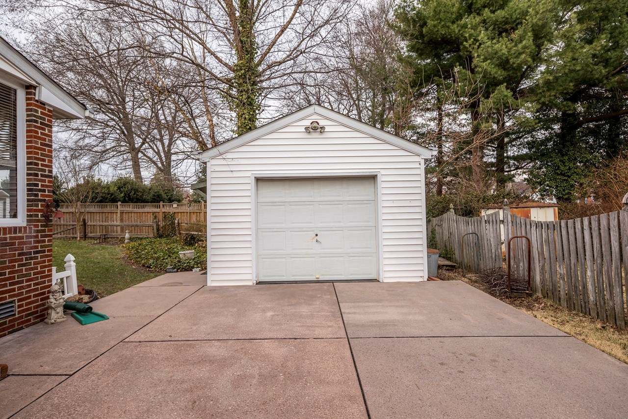 large driveway w detached shop/ garage
