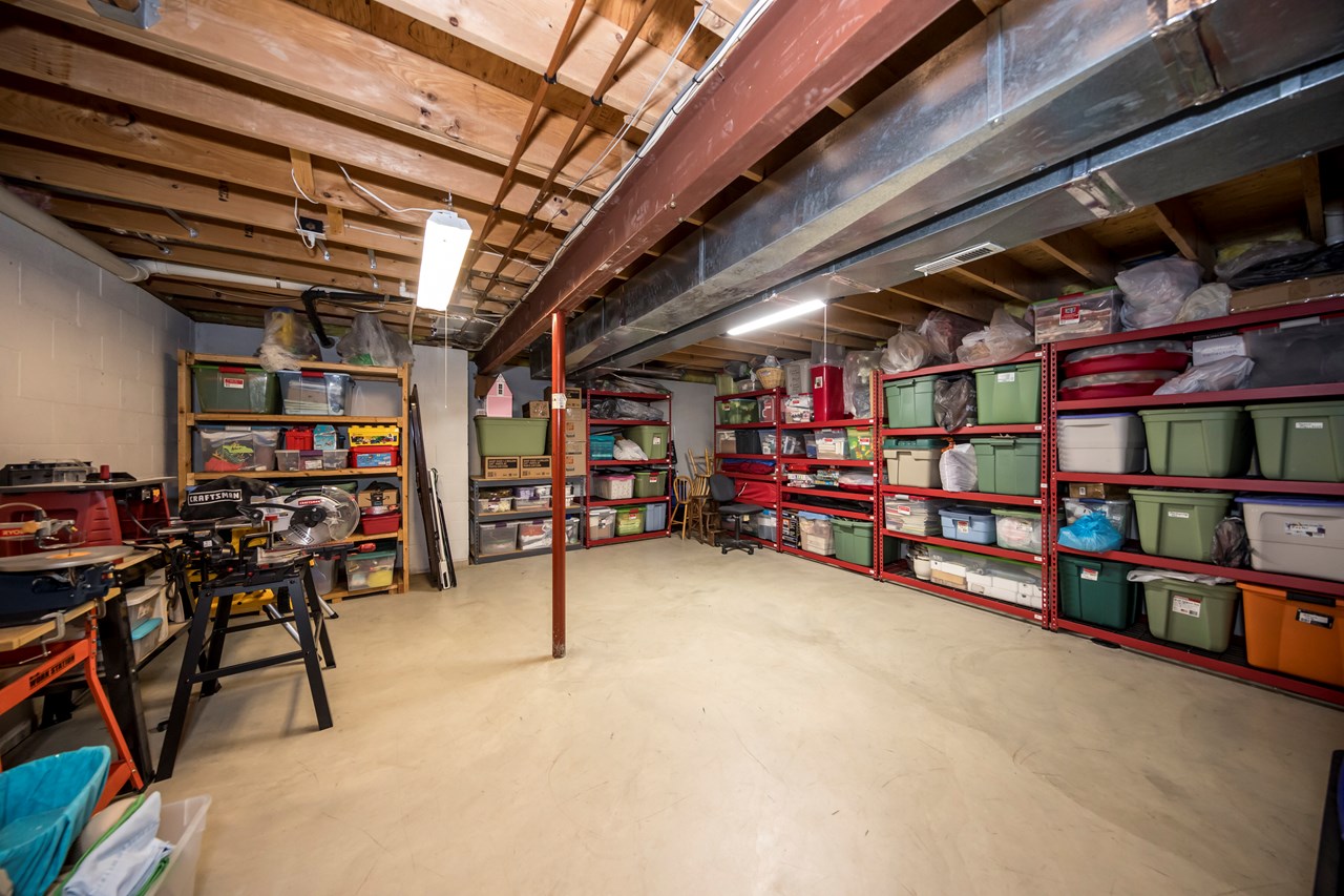 unfinished lower level with outdoor access