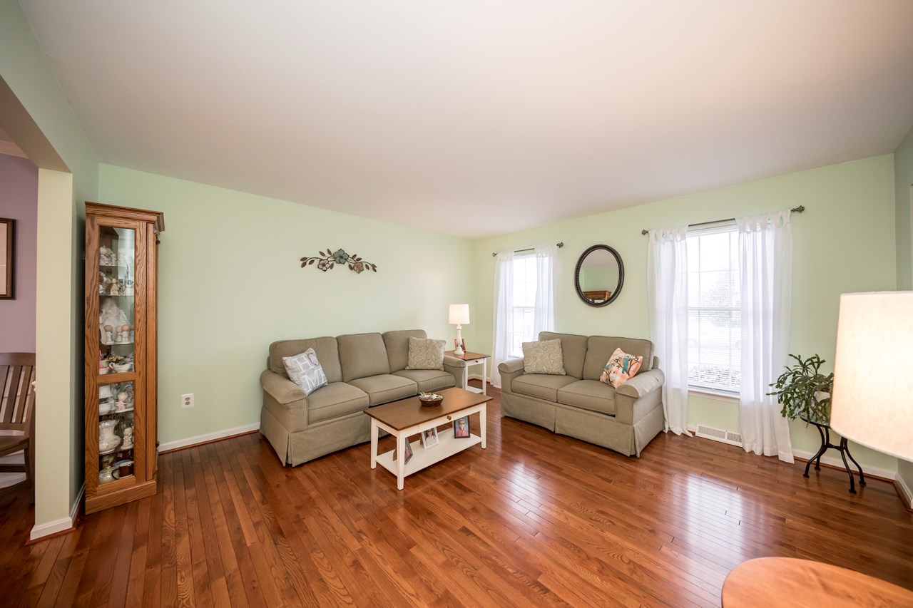 living room with hardwood floors