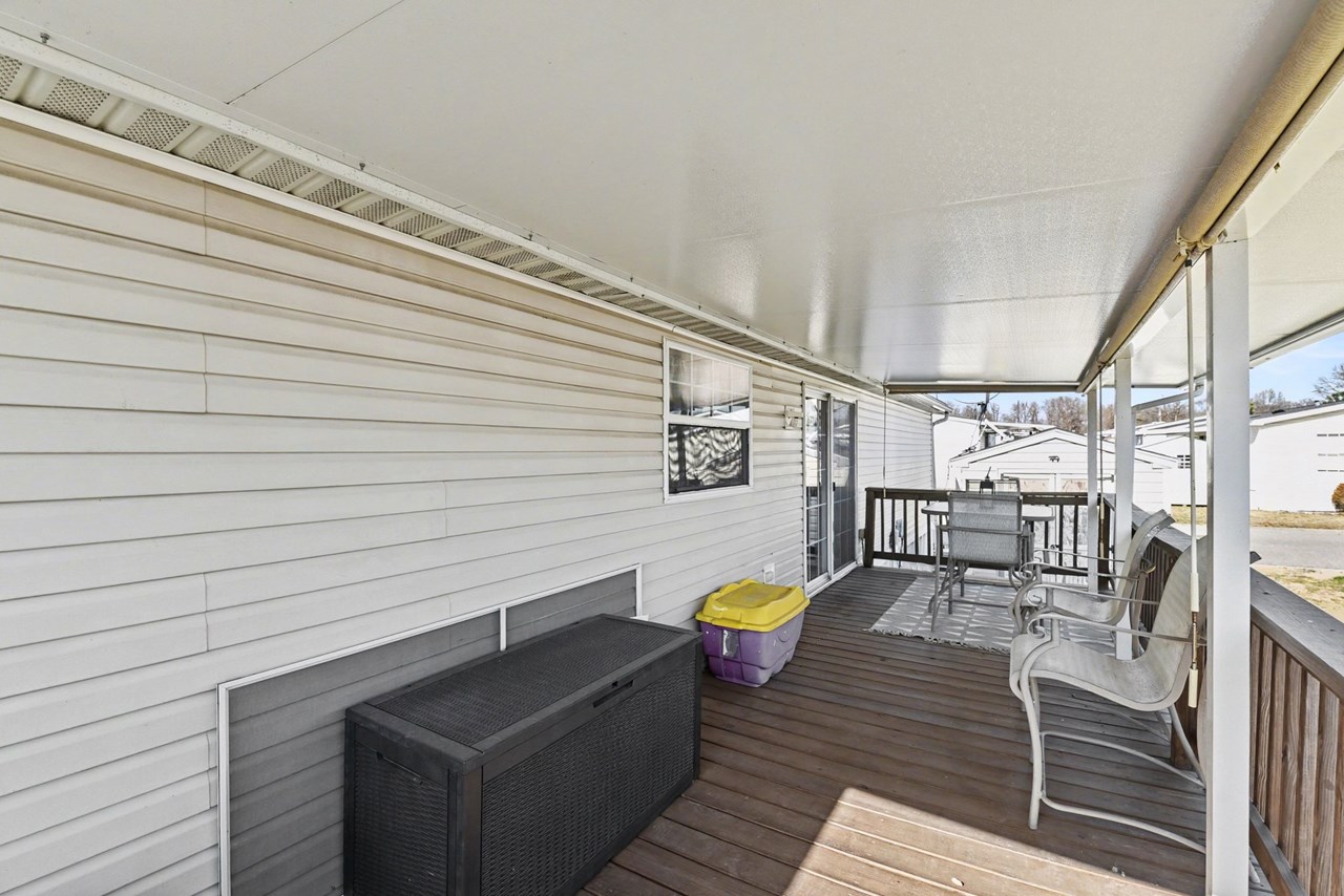 covered wood deck