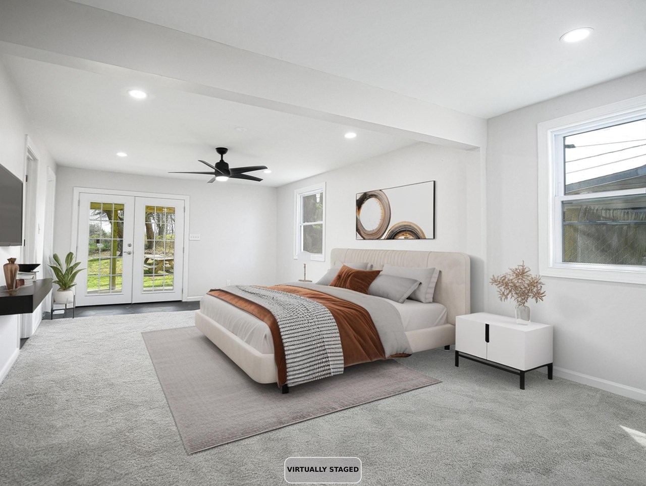 staged primary bedroom