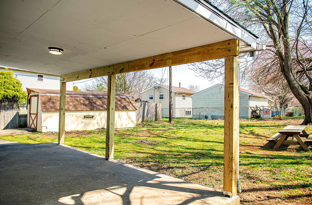 large 13x16 concrete covered patio