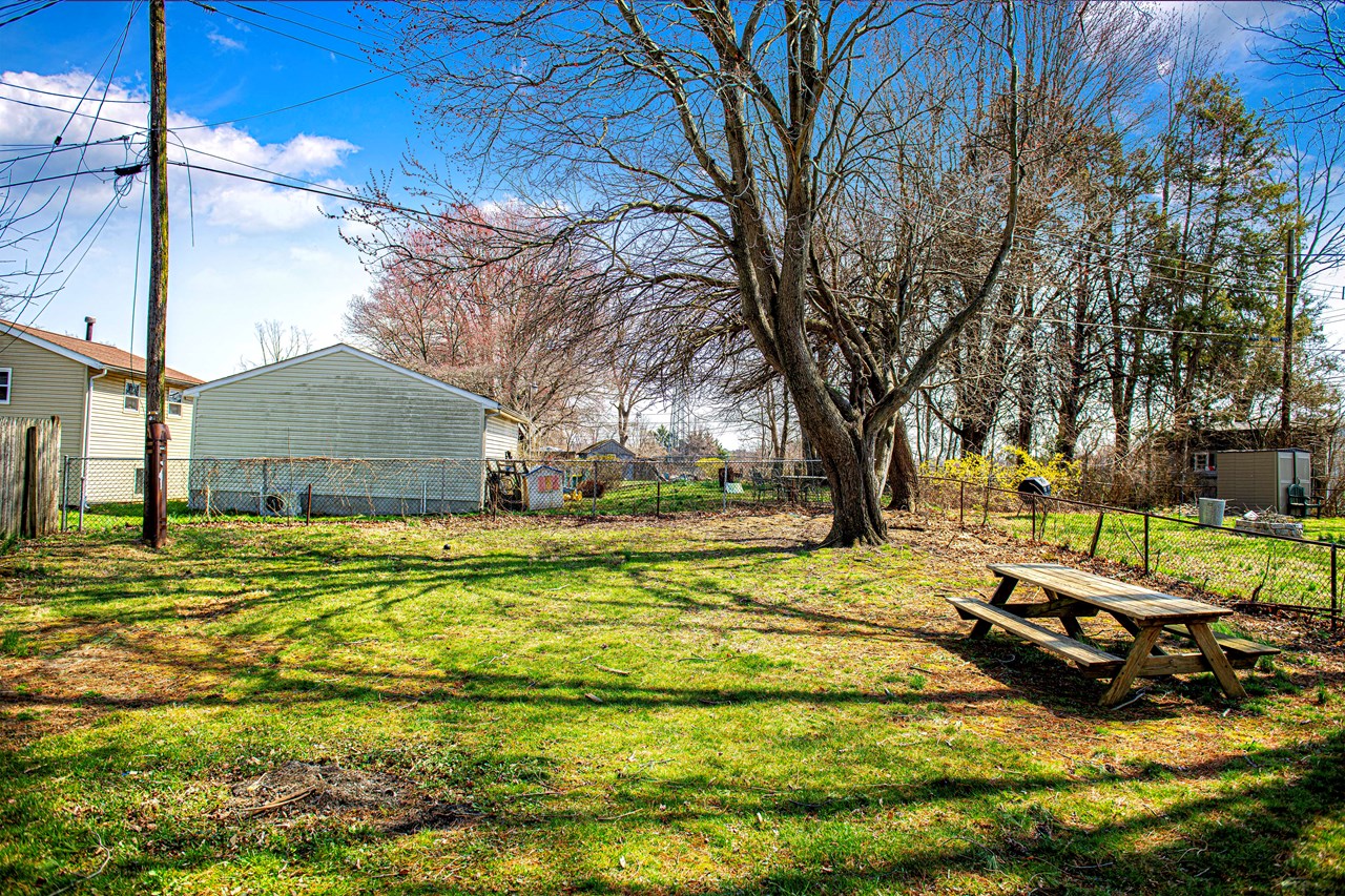fully fenced rear yard