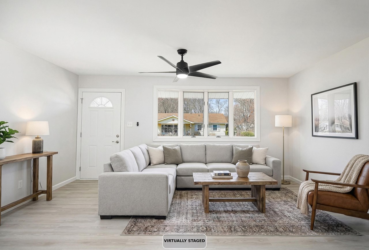 living room with luxury vinyl flooring