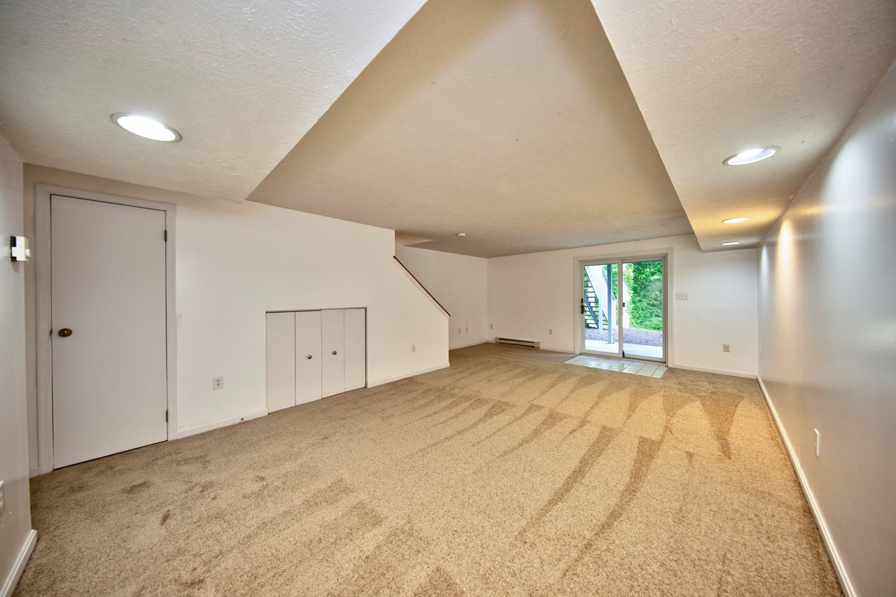 finished lower level with outdoor access