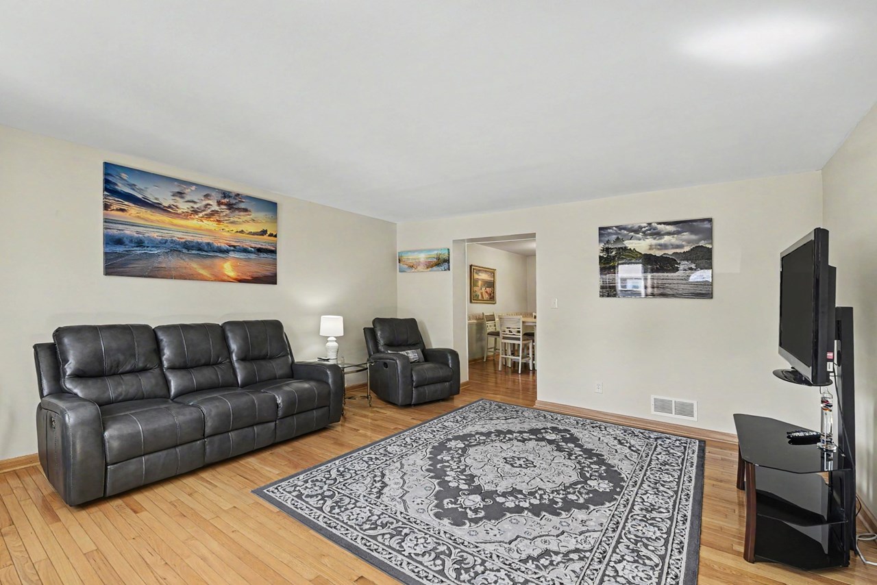 living room with hardwood floors