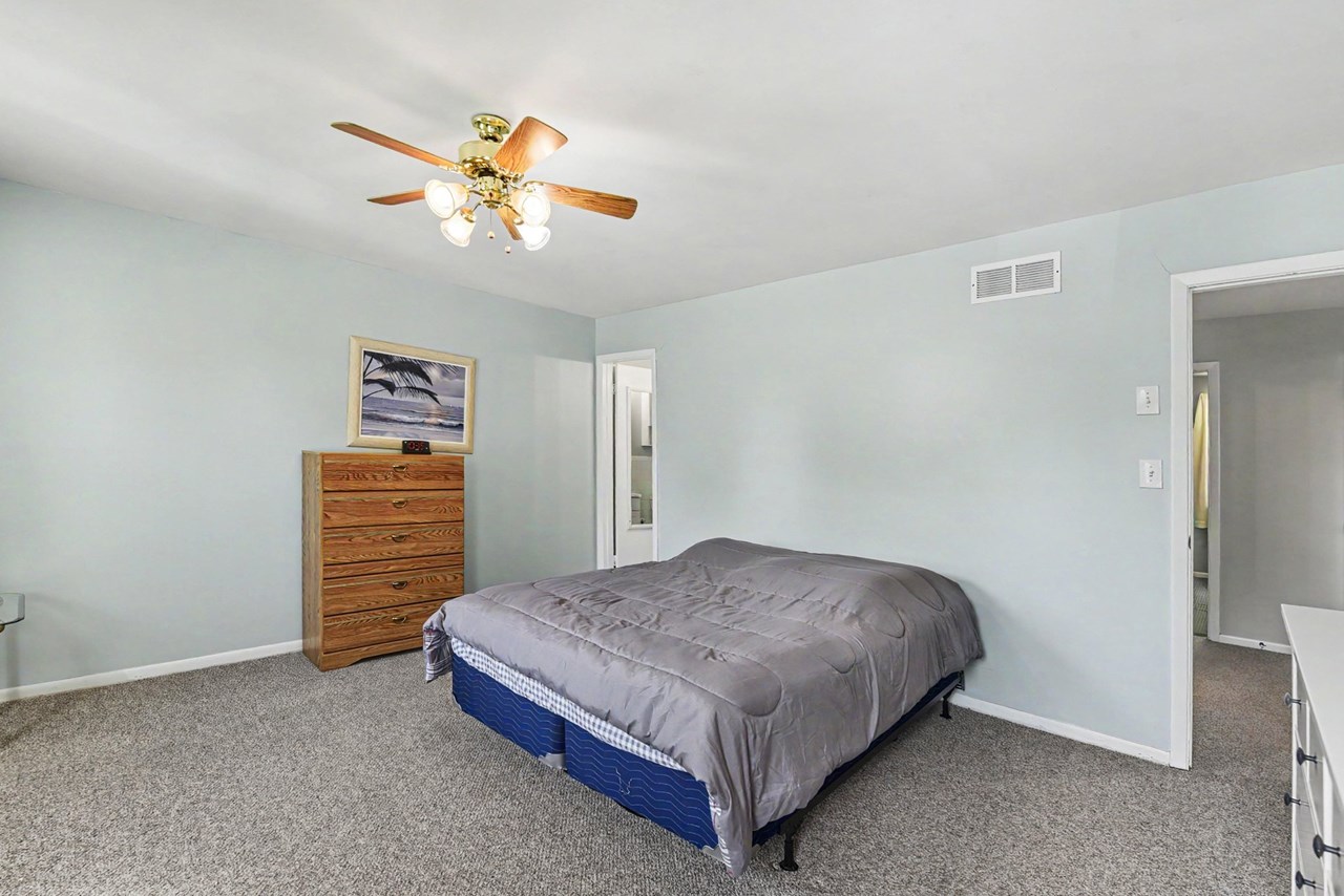 primary bedroom with powder room