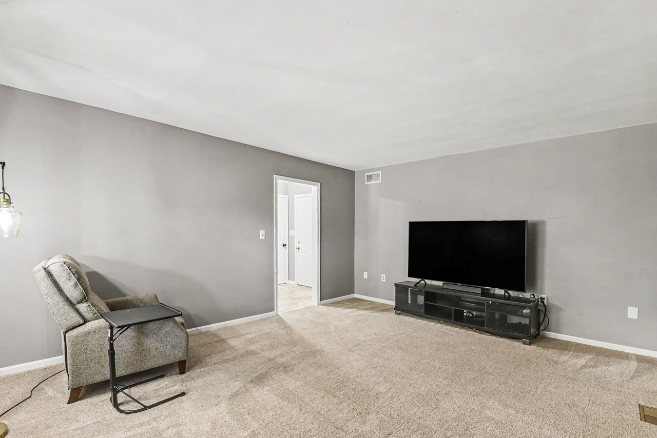 lower level family room with carpet