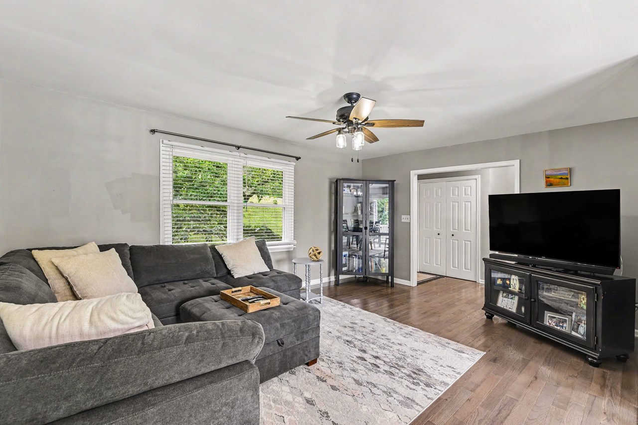 living room with hdwd floors