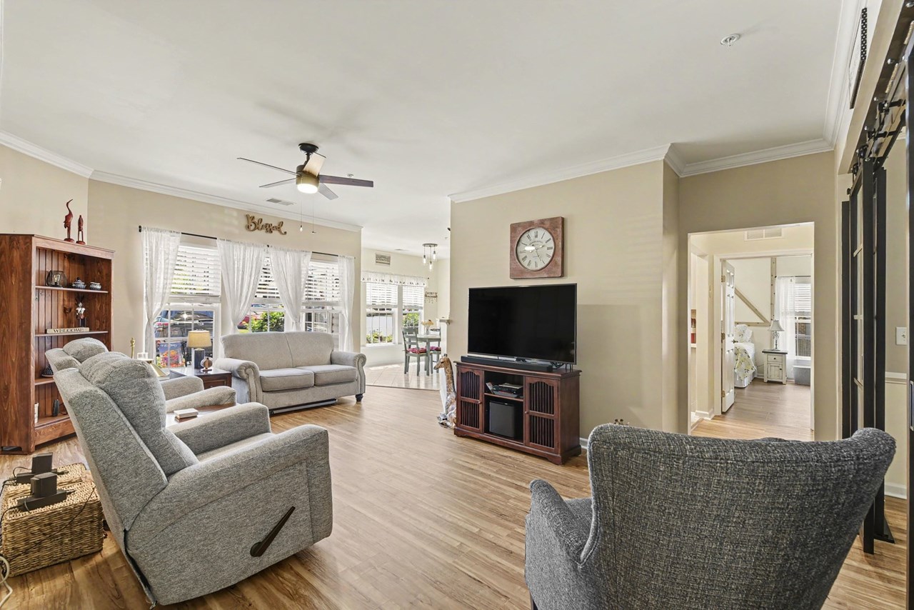 living room with luxury vinyl floors