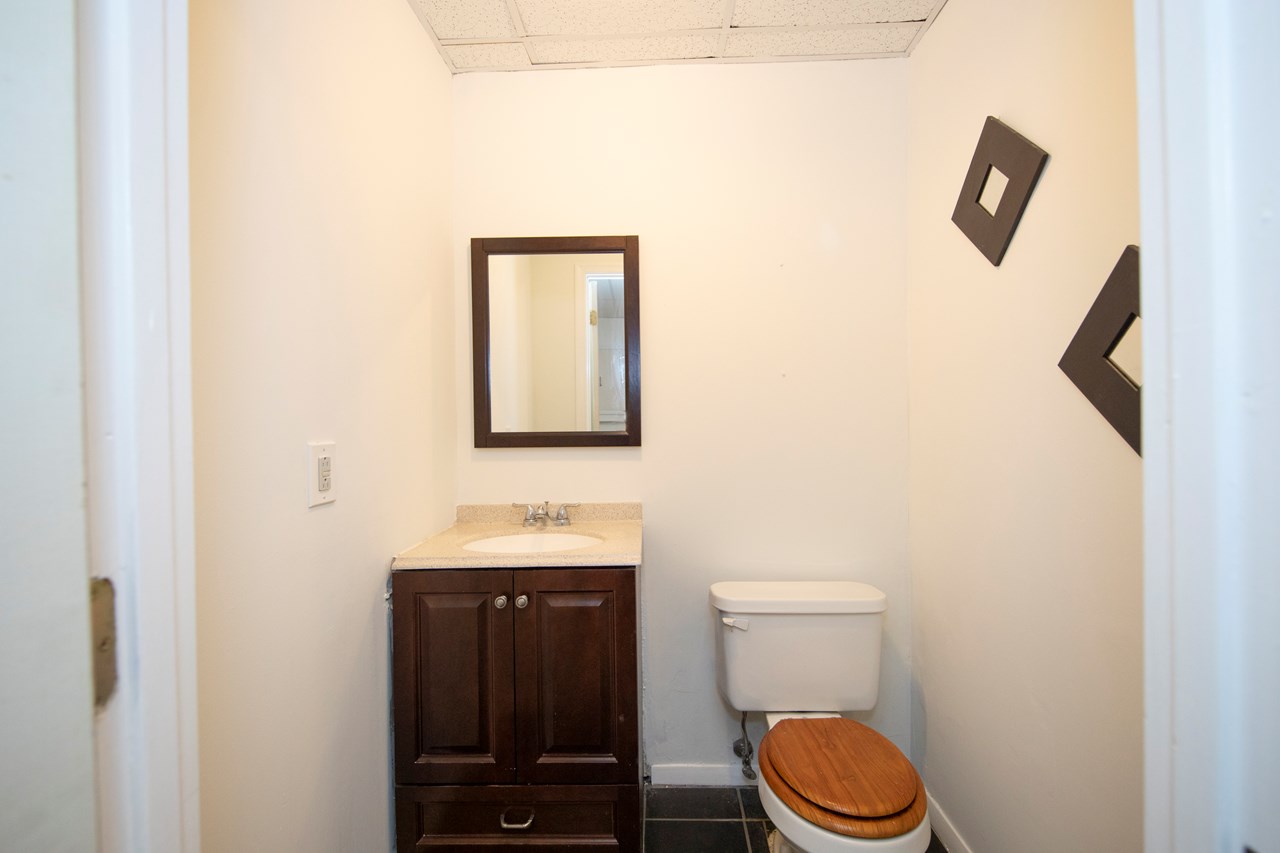 powder room in lower level