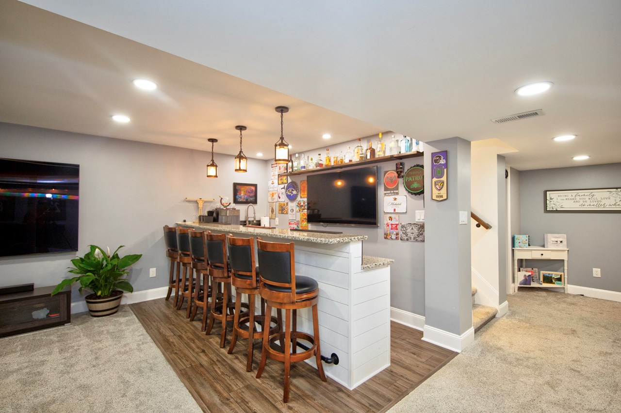 wet bar in lower level