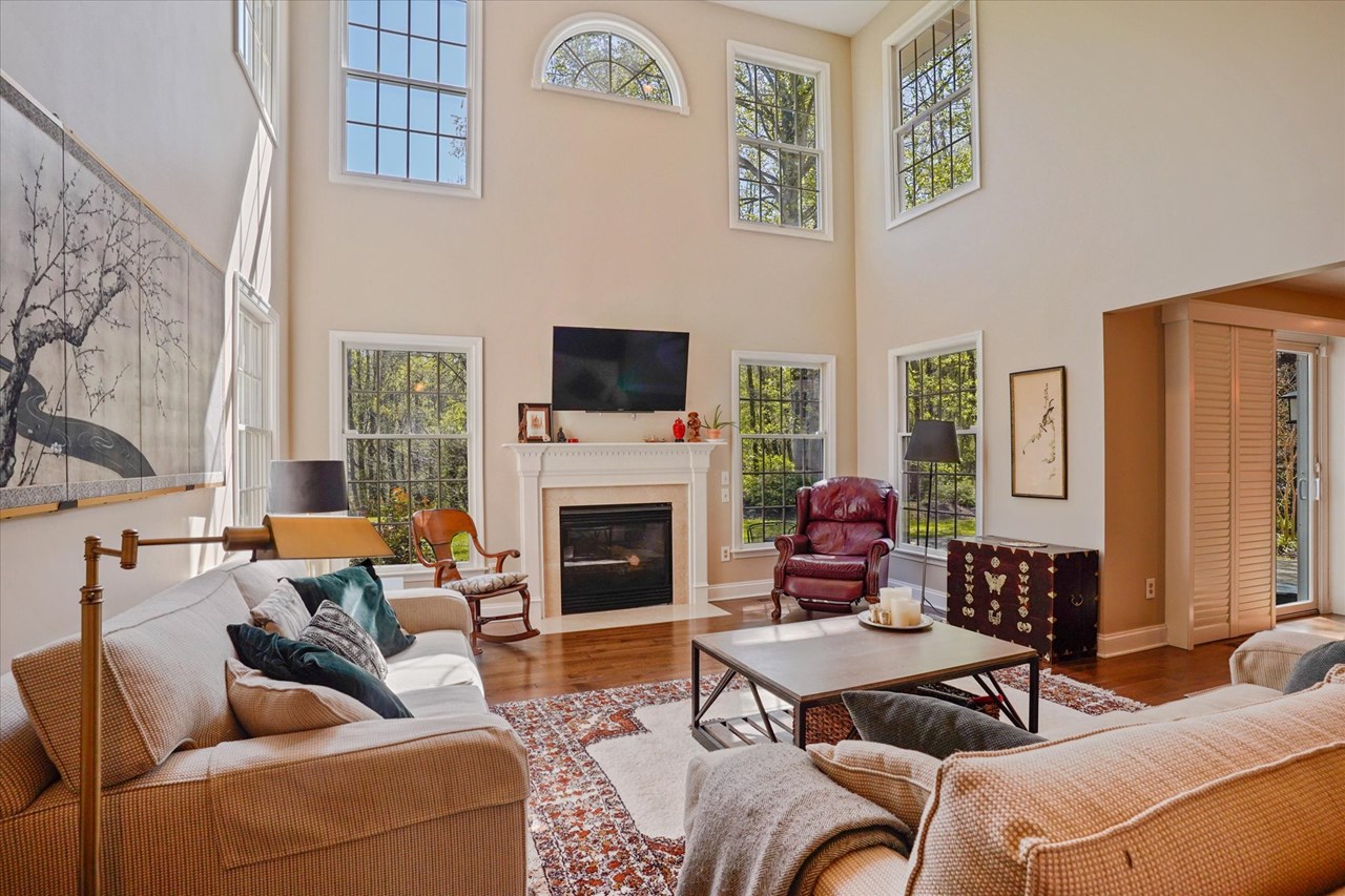 family room open to kitchen