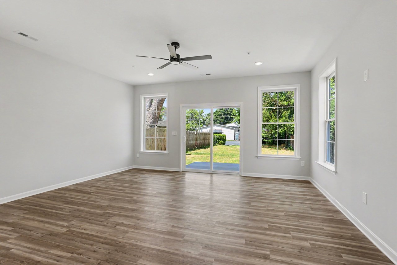 living room with back yard access