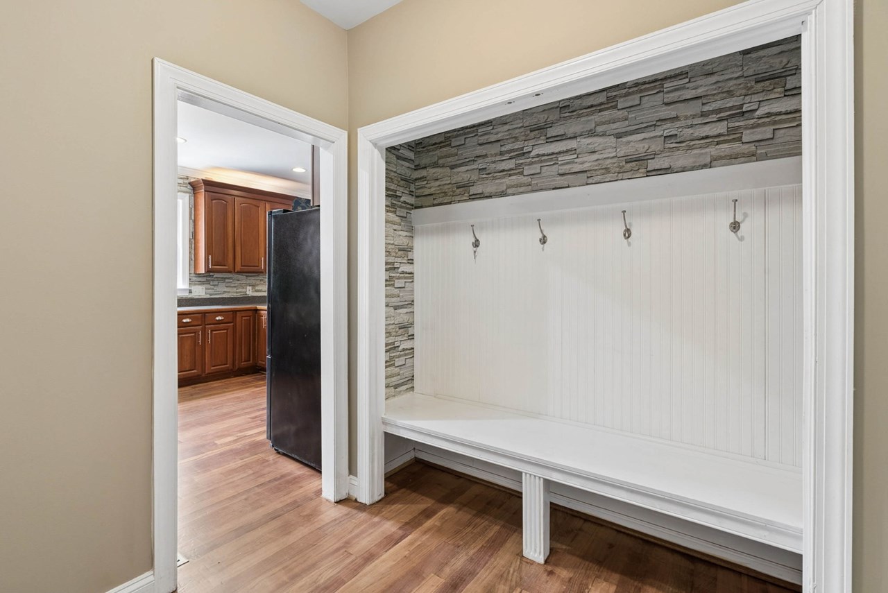 built in coat & shoe rack