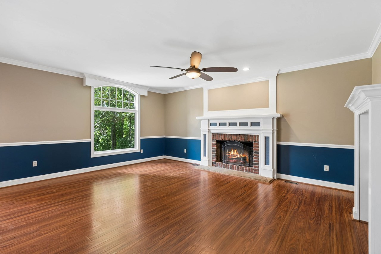 living room with fireplace