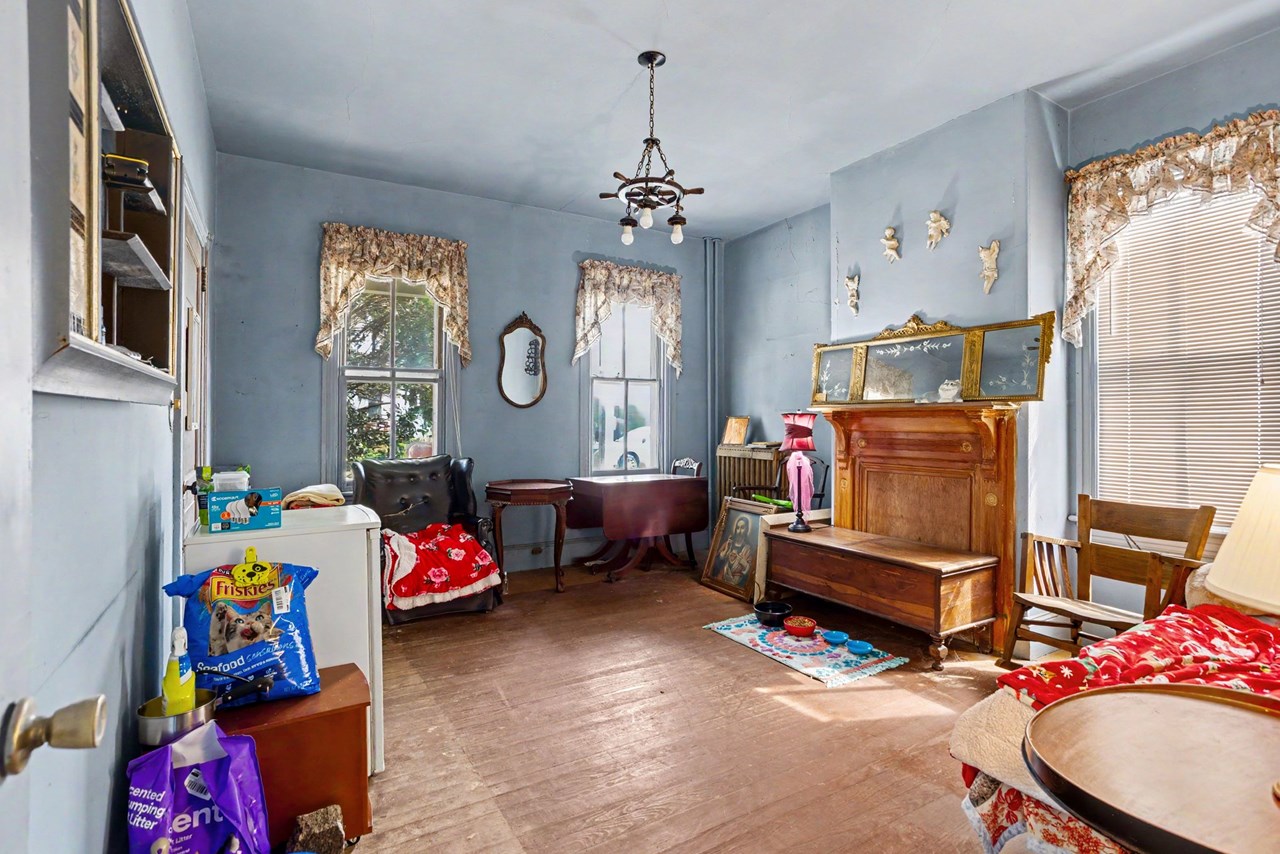 living room with hardwood floors