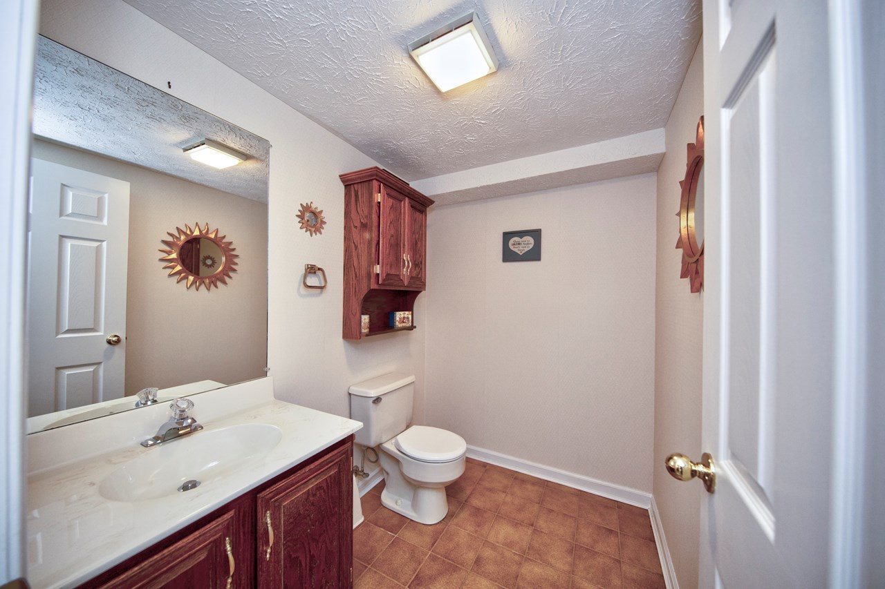 lower level powder room