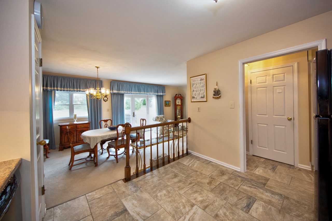 kitchen open to living room/dining room